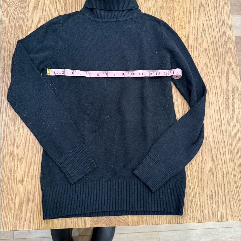 French Connection Black Ribbed Turtleneck Sweater Size Medium